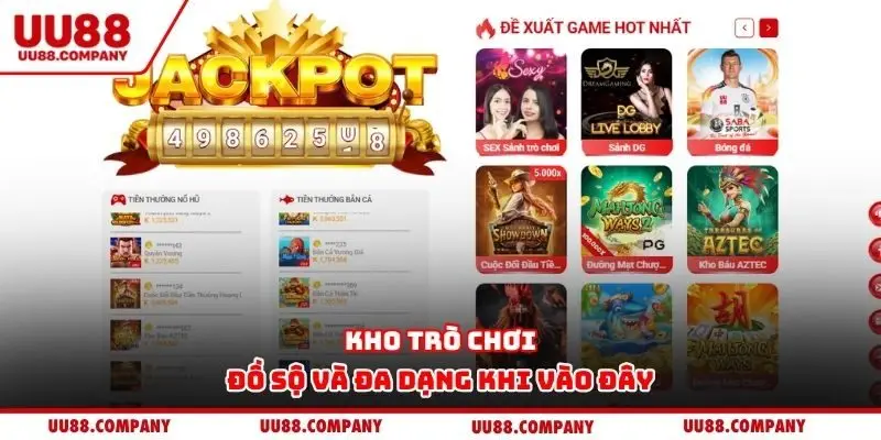 Kho trò chơi đồ sộ và đa dạng khi vào đây